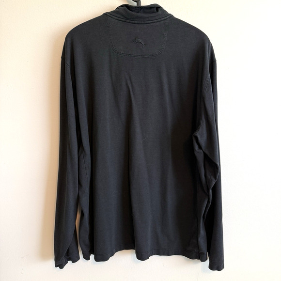 Tommy Bahama Mens Size XL Black 1/4 Zip Pullover Sweater Preppy Office Weather - Picture 2 of 14